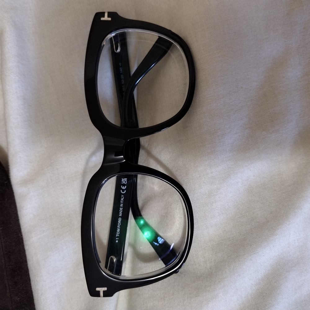 Tom Ford Black Square Optical Glasses with Gold Details - Picture 7 of 11